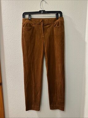 LOFT women’s faux suede Pants in Rust Brown